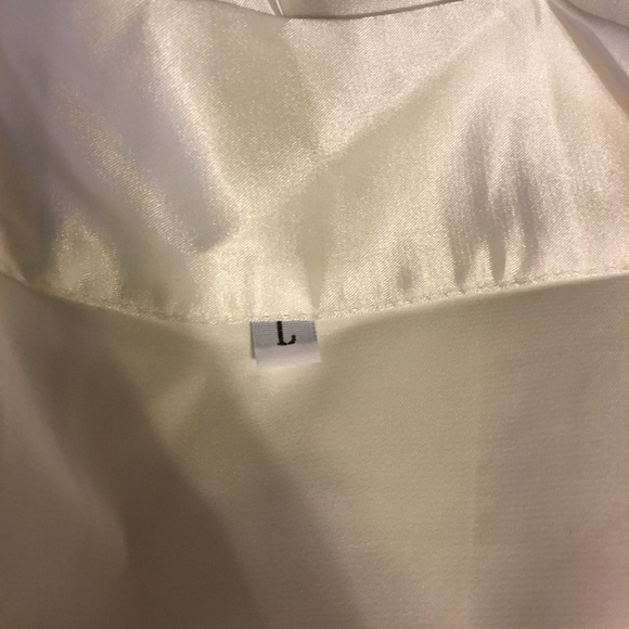 "Bride" 👰🏼 white silk robe! Size L, w/waist tie - Picture 4 of 4